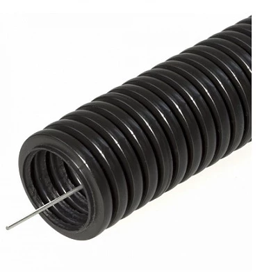 Труба гофрированная ПВХ легкая 350 Н черная с/з d16 мм (50 м/3000 м уп/пал) (PR01.0054)