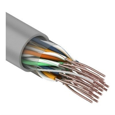 Кабель витая пара U/UTP, CAT 5, PVC, 10PR, 24AWG, INDOOR, SOLID, серый (01-1011)