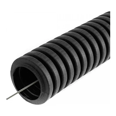 Труба гофрированная ПВХ легкая 350 Н черная с/з d20 мм (50 м/3000 м уп/пал) (PR01.0056)