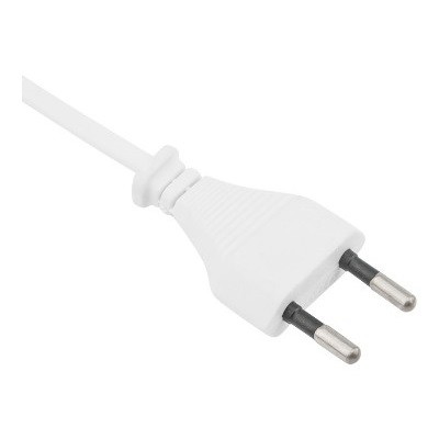 Шнур сетевой, вилка плоская без розетки, кабель 2x0.5 мм², длина 1,8 метра, белый (11-1112)