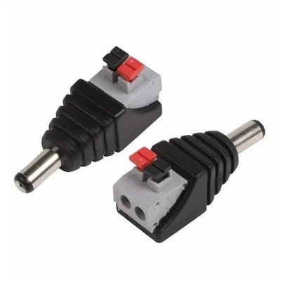 Разъем питания DC штекер 2,1х5,5мм с быстрозажимной колодкой (14-0314-2)