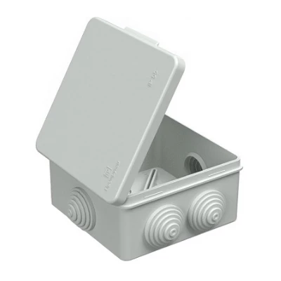 Коробка распределительная 40-03025 для прямого монтажа безгалогенная (HF) атмосферостойкая серая 100х100х50 (60шт/кор) (40-03025)