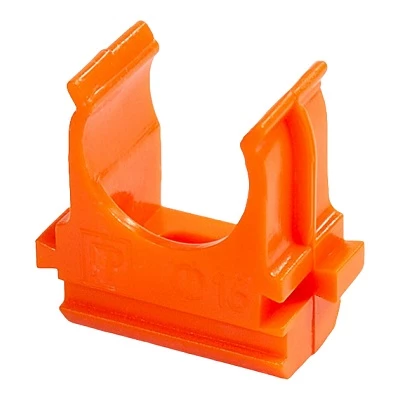Крепёж-клипса для труб АБС-пластик оранжевая d40 мм в малой упаковке (10шт/300шт уп/кор) (PR13.0116)