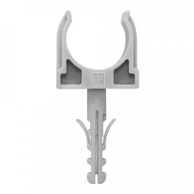 Крепеж-клипса с дюбелем серая d20 мм (100шт/1200шт уп/кор) (PR13.0296)