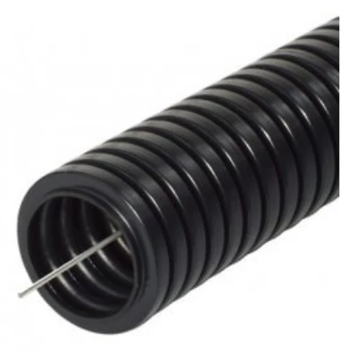 Труба гофрированная ПНД лёгкая 350 Н безгалогенная (HF) стойкая к ультрафиолету черная д-40 (161560)