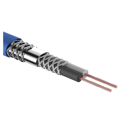 Кабель микрофонный 2х0,25мм², ø 6,8мм, синий, 100м (01-6028)