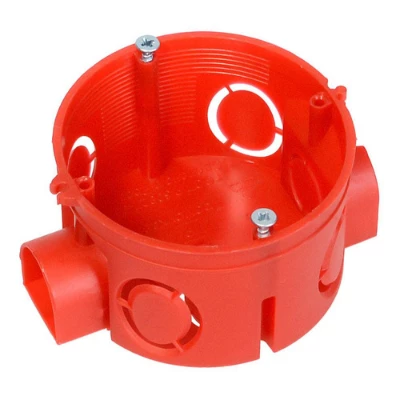 Коробка установочная 80-0500С безгалогенная (HF) 68х42 с саморезами (224шт/кор) (80-0500С)