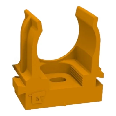 Крепеж-клипса для труб для прямого монтажа оранжевая d25 мм