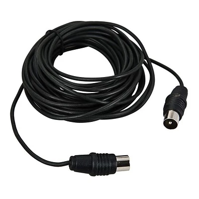 ВЧ-кабель, ТВ-гнездо - ТВ-штекер, 5м, черный (17-5014)