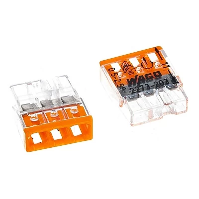 Клемма 3х0,5мм оранжевая/прозрачная (2273-203)