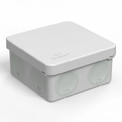 Коробка распределительная 60-0210 для прямого монтажа двухкомпонентная безгалогенная (HF) 80х80х40 (132шт/кор) (60-0210)