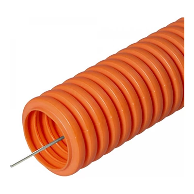 Труба гофрированная ПНД не распр. гор. оранжевая с/з д40 (15м/960м уп/пал) Строитель PR02.0044