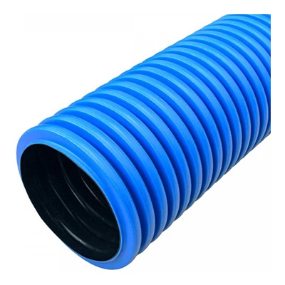 Труба гофрированная двустенная ПНД жесткая тип 450 (SN8) синяя d160 мм 5,7м (22,8м/уп) (PR15.0213)