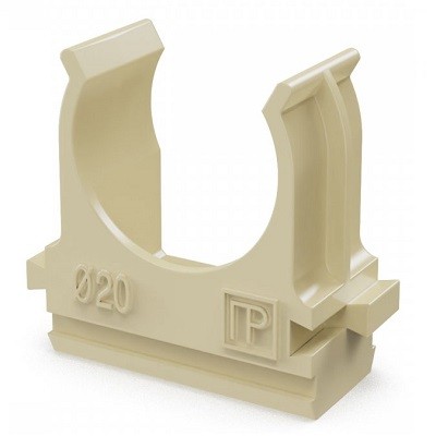 Крепёж-клипса для труб АБС-пластик сосна d20 мм (100шт/1500шт уп/кор) (PR13.0049)