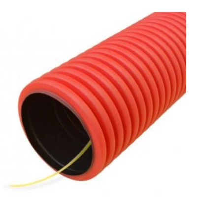 Труба гофрированная двустенная ПНД гибкая тип 450 (SN9) с/з красная d125 мм (50м/уп) (PR15.0037)