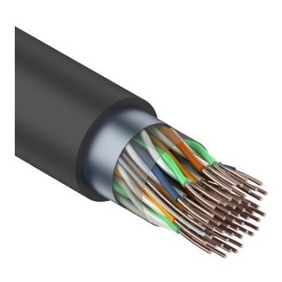 Кабель витая пара F/UTP, CAT 5, PE, 25PR, 24AWG, OUTDOOR, SOLID, черный (01-1203)