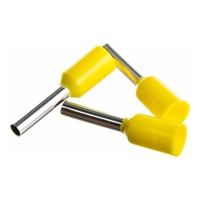 Наконечник штыревой втулочный изолированный F-8 мм 1 мм² (НШВи 1.0-8) желтый (08-0813)