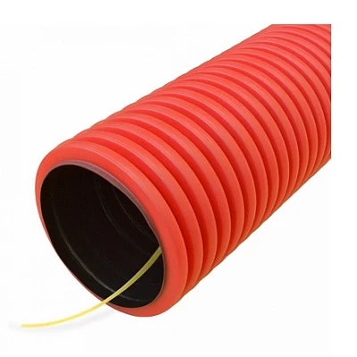 Труба гофрированная двустенная ПНД гибкая тип 450 (SN12) с/з красная d90 мм (20м/уп) (PR15.0239)