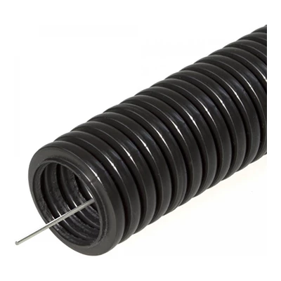 Труба гофрированная ПНД безгалогенная (HF) черная с/з d25 мм (50м/2600м уп/пал) Строитель (PR.022551)