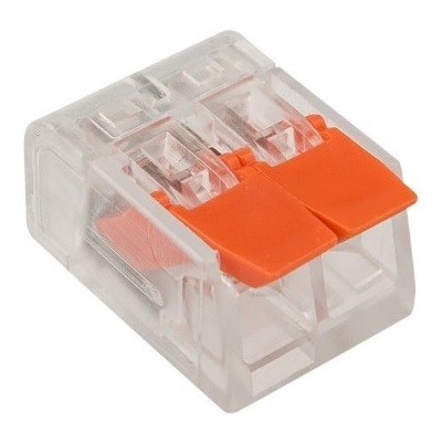 Универсальная компактная клемма СМК 221-412, 2-проводная до 4,0 мм² (50 шт/уп) (07-5202)